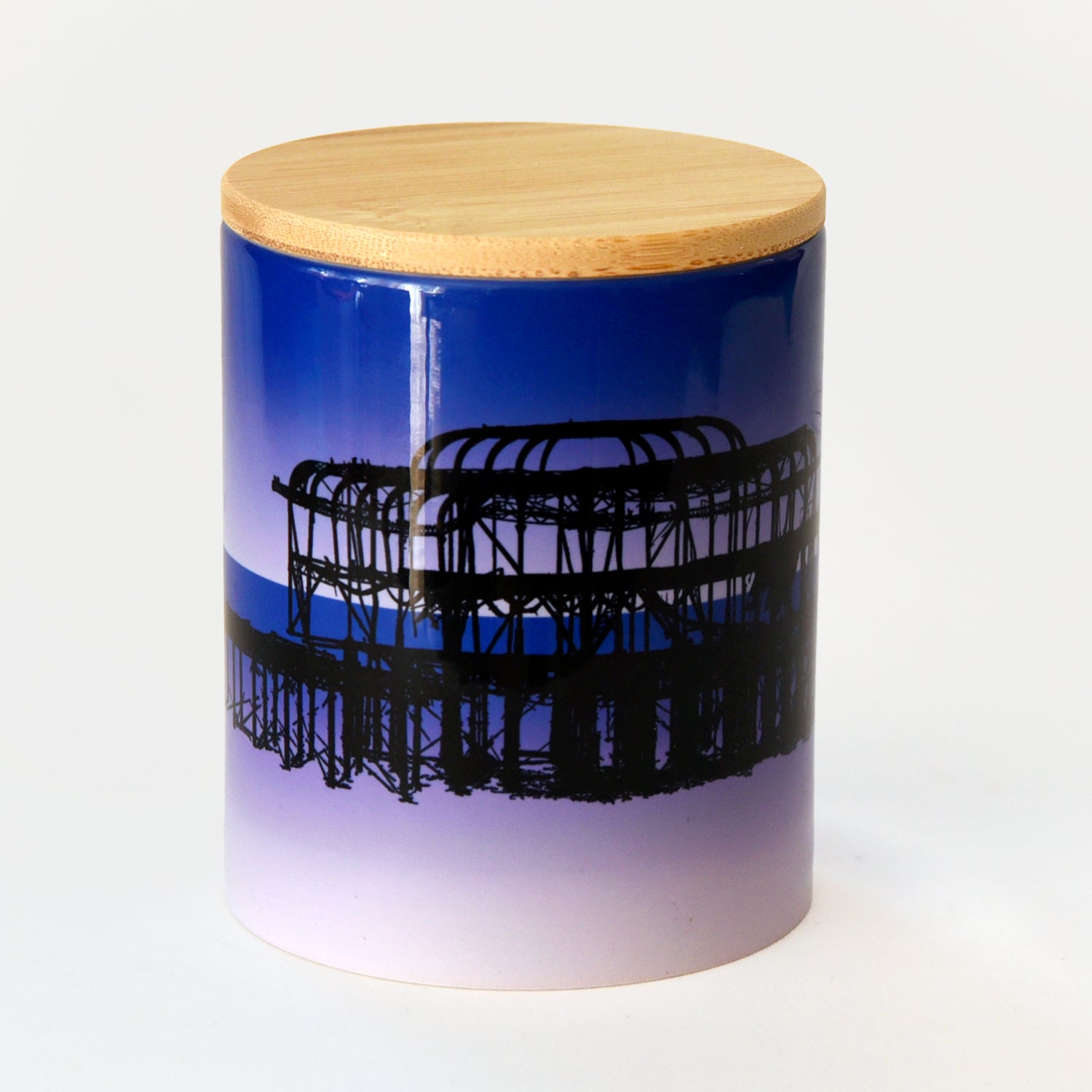 Brighton Luxury Ceramic Candle Pot - West Pier Gradient Purple Candle by billy Brighton