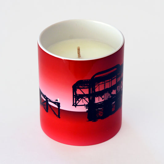 Brighton Luxury Ceramic Candle Pot - West Pier Gradient Red -by Billy Brighton