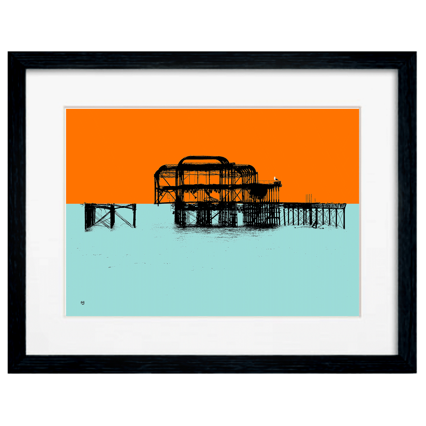 West Pier Print - Orange