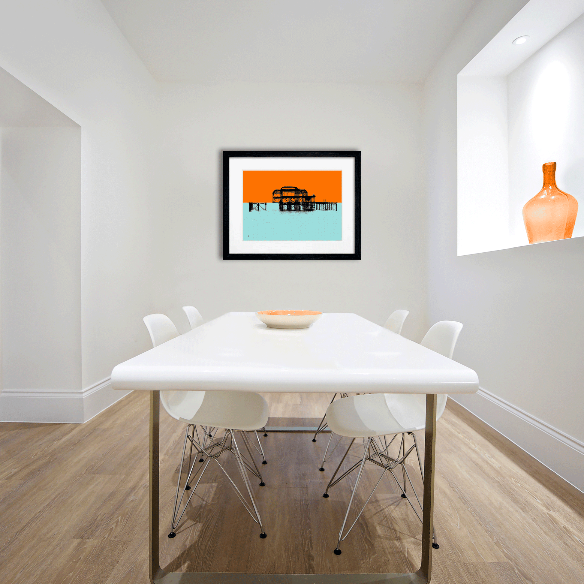 West Pier Print - Orange