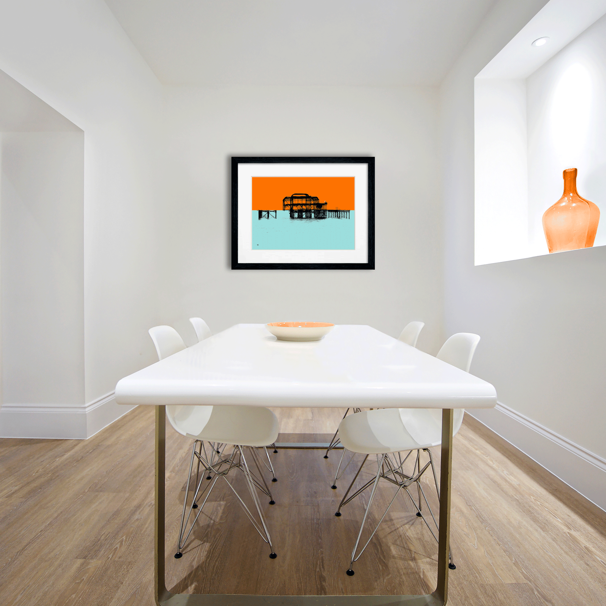 West Pier Print - Orange