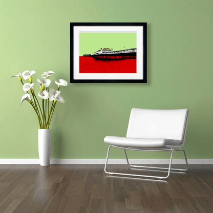 Palace Pier Brighton Art Print - Red