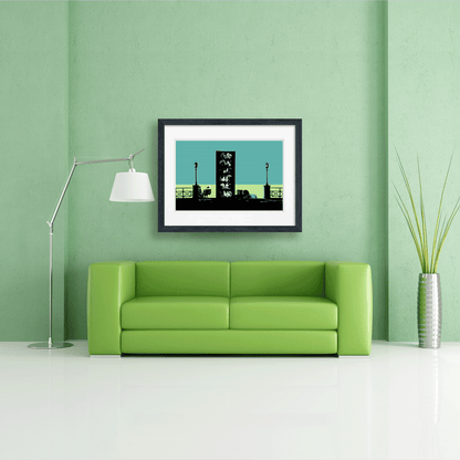 The Kiss Wall Brighton Art Print - Green