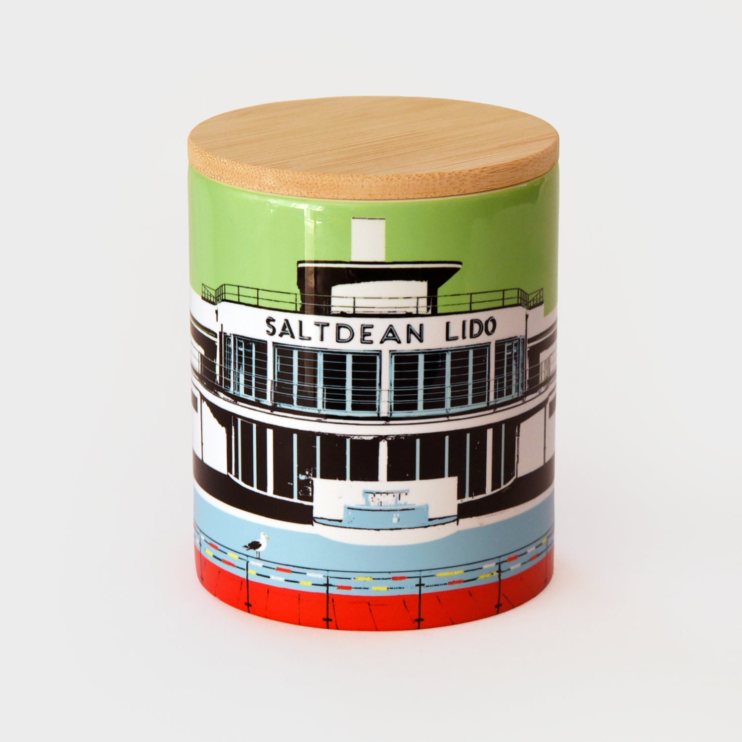 Brighton Luxury Ceramic Candle Pot - Saltdean Lido Green by Billy Brighton